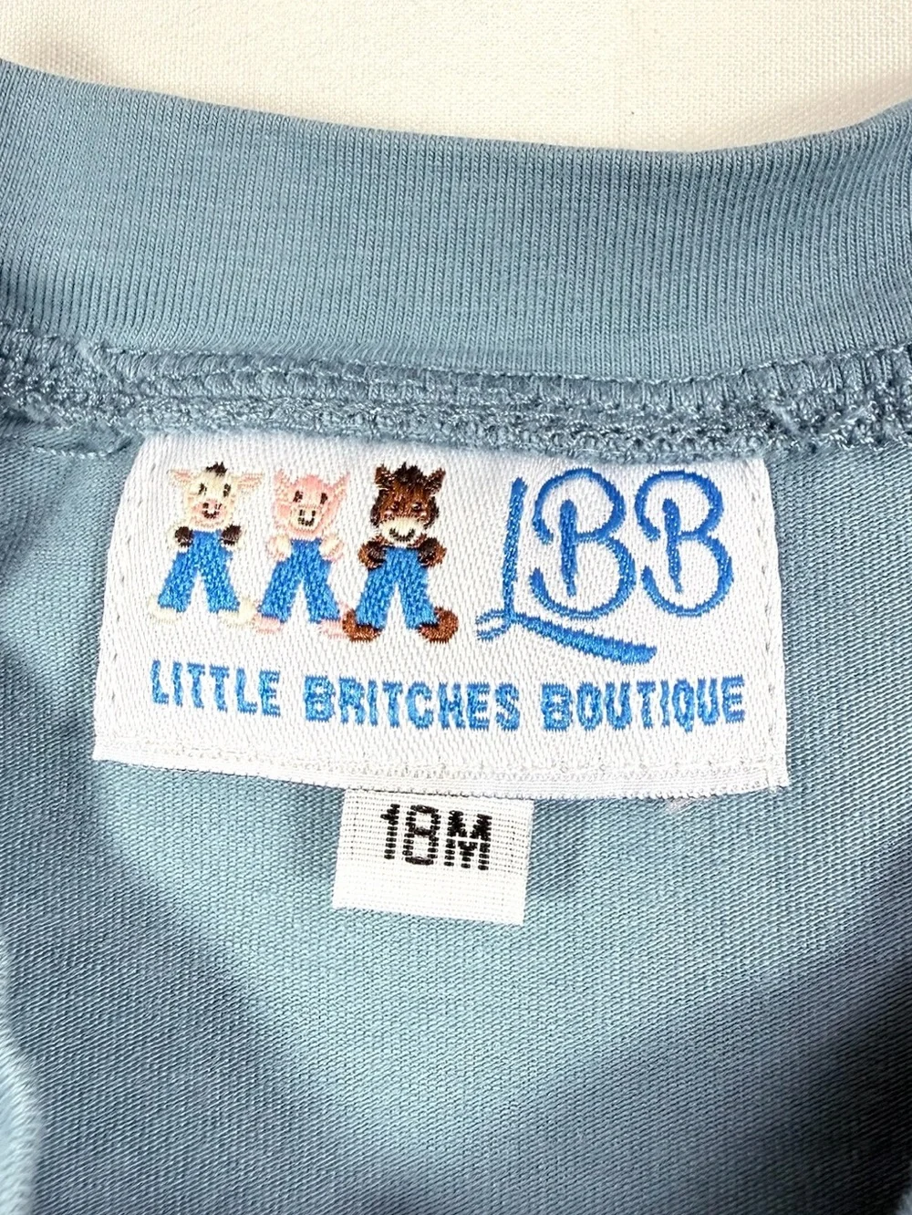 LITTLE BRITCHES BOUTIQUE Bear Pocket Long Sleeve T-Shirt 18M Cotton Appliqué